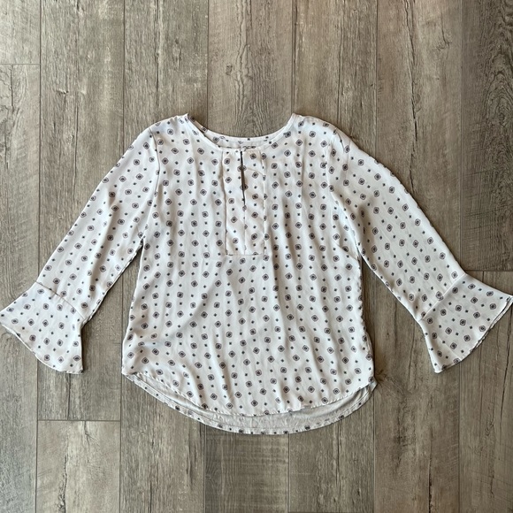 LOFT Mixed Media Bell Cuff Top | Size Small - Picture 2 of 12